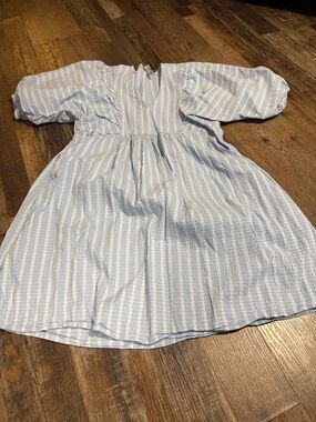 a new day Light Blue & White Striped Summer Dress